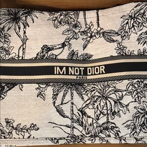 I'm Not Dior Paris Black and Cream Tote Bag